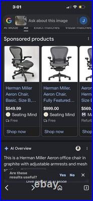 Herman Miller Aeron Mesh Office/Desk Chair with Armrests for Desk Use