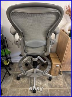 Herman Miller Aeron Mesh Work Stool, Bar Height loaded size B Orig