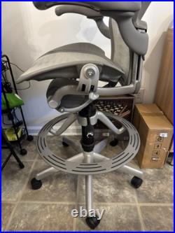 Herman Miller Aeron Mesh Work Stool, Bar Height loaded size B Orig
