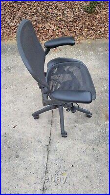 Herman Miller Aeron Mesh office chair, size B, model AE113AWB, color Carbon