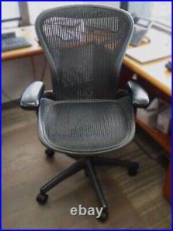 Herman Miller Aeron Mesh office chair, size B, model AE113 AWB, Black (used)