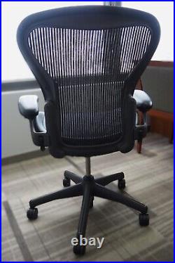 Herman Miller Aeron Mesh office chair, size B, model AE113 AWB, Black (used)