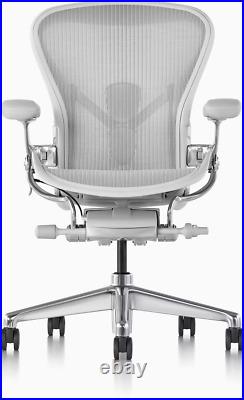 Herman Miller Aeron Mineral With a Polished Aluminum base Size B chair