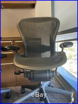 Herman Miller Aeron Office Chair Black. 38.5 H x 25.75 W x 16 deep