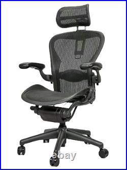 Herman Miller Aeron Office Chair Black Size B (Medium) withNEW Atlas Headrest