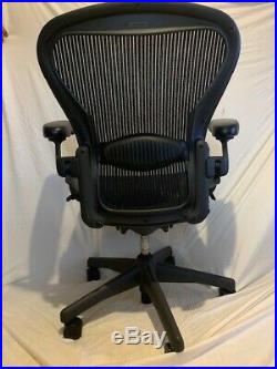 Herman Miller Aeron Office Chair Navy Blue, Black, Size B