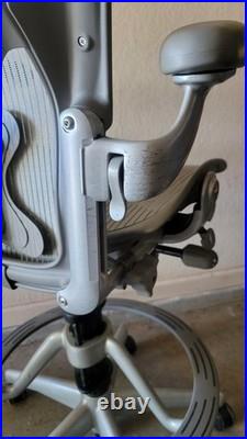 Herman Miller Aeron Office Chair Silver Titanium Drafting Stool Office Chair
