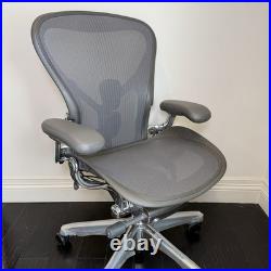 Herman Miller Aeron Office Chair Size B Graphite Polished Aluminum