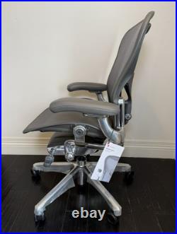 Herman Miller Aeron Office Chair Size B Graphite Polished Aluminum