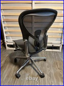 Herman Miller Aeron Office Chair Size B Graphite & Polished Aluminum