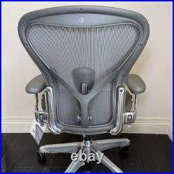 Herman Miller Aeron Office Chair Size B Graphite Polished Aluminum