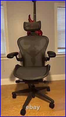 Herman Miller Aeron Office Chair Size B With Headrest