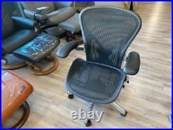Herman Miller Aeron Office Desk Chair Polished Aluminum Medium Size B PostureFit