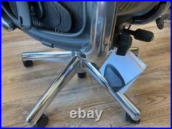 Herman Miller Aeron Office Desk Chair Polished Aluminum Medium Size B PostureFit