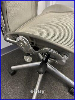 Herman Miller Aeron Office Desk Task Chair Polished Aluminum Size B