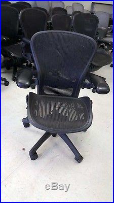 Herman Miller Aeron Office Task Chairs, Carbon (Black), Mineral (Silver) A, B, C