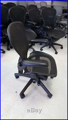 Herman Miller Aeron Office Task Chairs, Carbon (Black), Mineral (Silver) A, B, C