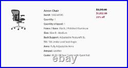 Herman Miller Aeron POLISHED Aluminum Frame Size B