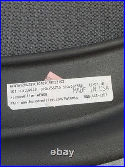 Herman Miller Aeron REMASTERED Size A Seat Pan Replacement Used Graphite