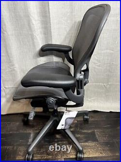 Herman Miller Aeron Remastered Chair SIZE B, GRAPHITE/ FULLY LOADED