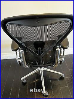 Herman Miller Aeron Remastered Chair Size A, BLACK/POLISHED ALUMINUM