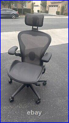 Herman Miller Aeron Remastered Chair Size B Fully Loaded With Head Rest