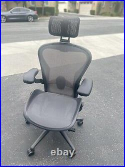 Herman Miller Aeron Remastered Chair Size B Fully Loaded With Head Rest