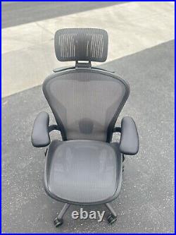 Herman Miller Aeron Remastered Chair Size B Fully Loaded With Head Rest