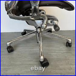 Herman Miller Aeron Remastered Chair Size B Graphite/ Polished Aluminum