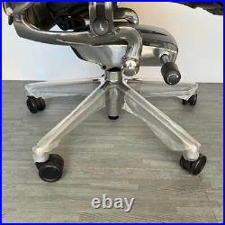 Herman Miller Aeron Remastered Chair Size B Graphite/Polished Aluminum
