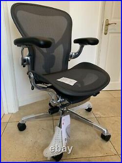 Herman Miller Aeron Remastered Chair Size B POLISHED ALUMINIUM 2020 Model