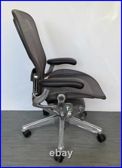 Herman Miller Aeron Remastered Chair Size C Graphite/Polished Aluminum