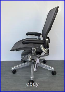 Herman Miller Aeron Remastered Chair Size C Graphite/Polished Aluminum