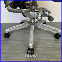 Herman Miller Aeron Remastered Chair Size C Graphite/Polished Aluminum