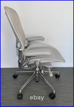 Herman Miller Aeron Remastered Chair Size C Mineral/Polished Aluminum