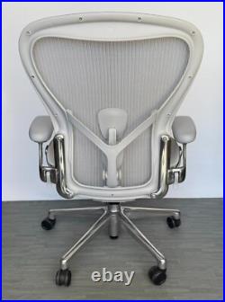 Herman Miller Aeron Remastered Chair Size C Mineral/Polished Aluminum
