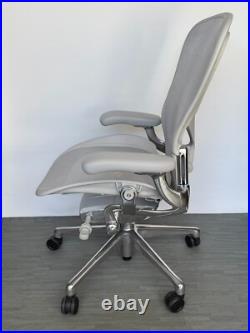 Herman Miller Aeron Remastered Chair Size C Mineral/Polished Aluminum
