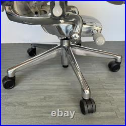 Herman Miller Aeron Remastered Chair Size C Mineral/Polished Aluminum