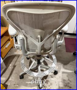 Herman Miller Aeron Remastered High Stool Bar Ht Fully Loaded Mineral Gray