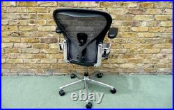 Herman Miller Aeron Remastered Polished Aluminum Posturefit Size B Desk Chair