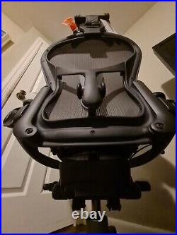 Herman Miller Aeron Remastered Size B Chair Graphite and Engineered Now Headrest