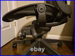 Herman Miller Aeron Remastered Size B Chair Graphite and Engineered Now Headrest