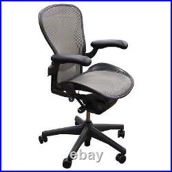 Herman Miller Aeron Size A Task Chair, Fully Functional Arms, Grey Preowned