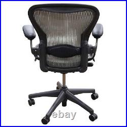 Herman Miller Aeron Size A Task Chair, Fully Functional Arms, Grey Preowned