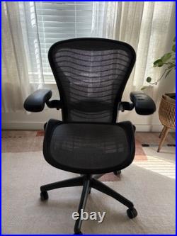 Herman Miller Aeron Size B Adjustable Ergonomic Black Office Desk Chair Herman Miller Aeron Size B Adjustable Ergonomic Black Office Desk Chair