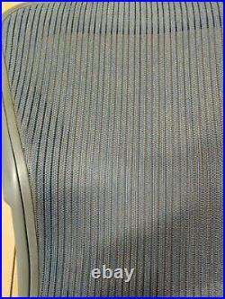Herman Miller Aeron Size B Back Rest with Dark Gray Frame and Bright Blue Mesh