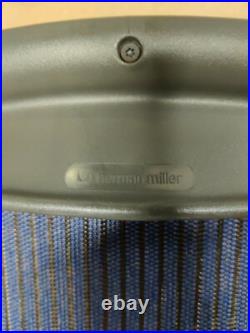 Herman Miller Aeron Size B Back Rest with Dark Gray Frame and Bright Blue Mesh