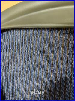 Herman Miller Aeron Size B Back Rest with Dark Gray Frame and Bright Blue Mesh