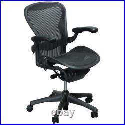 Herman Miller Aeron Size B Chair Carbon Mesh Graphite Frame Fully Loaded