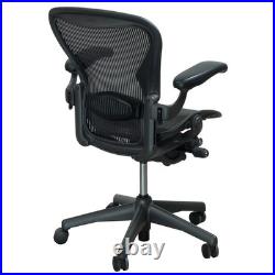 Herman Miller Aeron Size B Chair Carbon Mesh Graphite Frame Fully Loaded